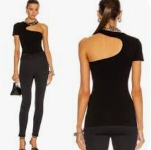 Helmut Lang Women's Seamless Cut Out T-Shirt in Black